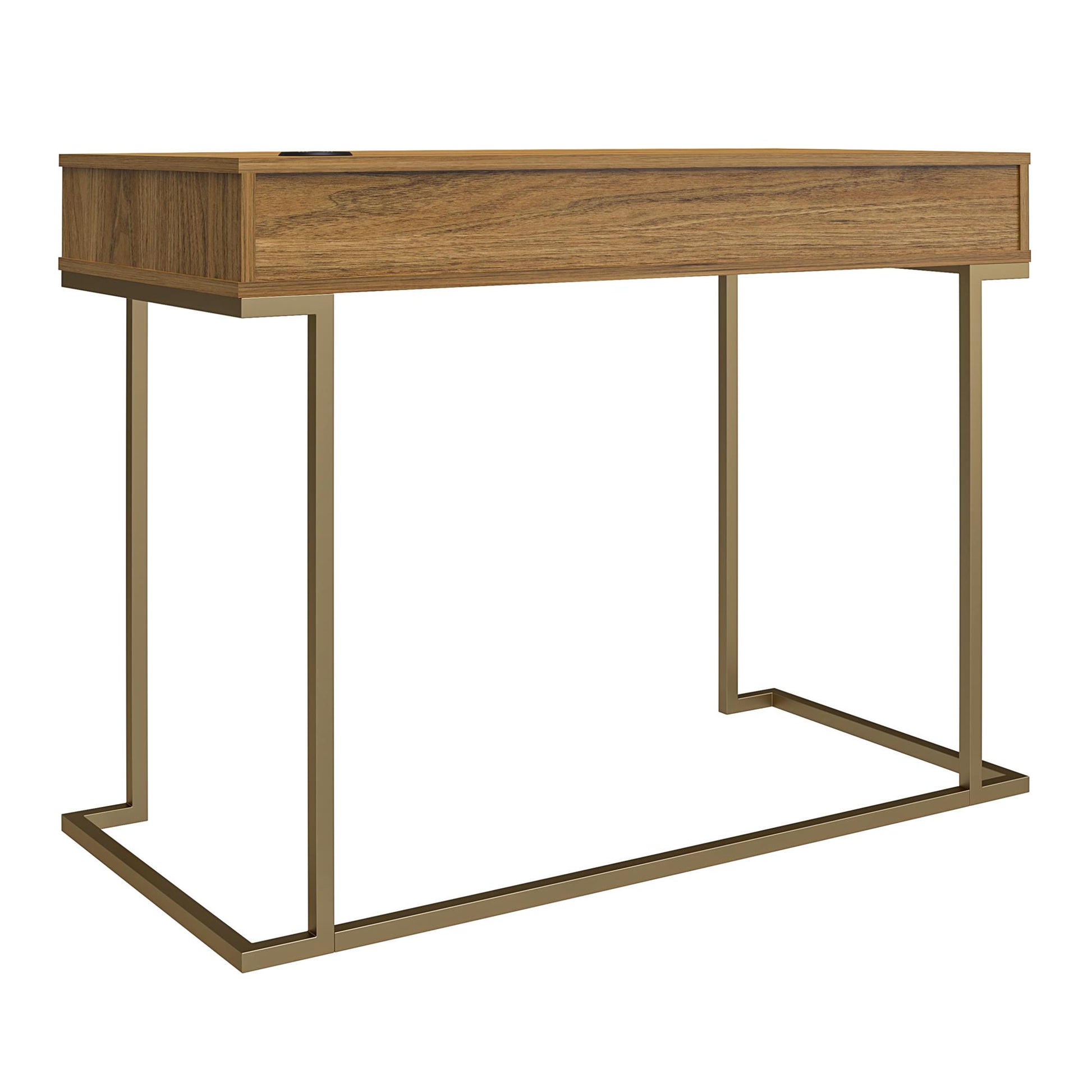 Olten Computer Desk with 2 Drawers and Wireless Charging Spot - Walnut