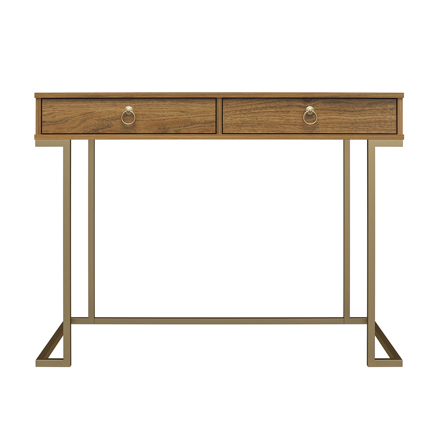 Olten Computer Desk with 2 Drawers and Wireless Charging Spot - Walnut