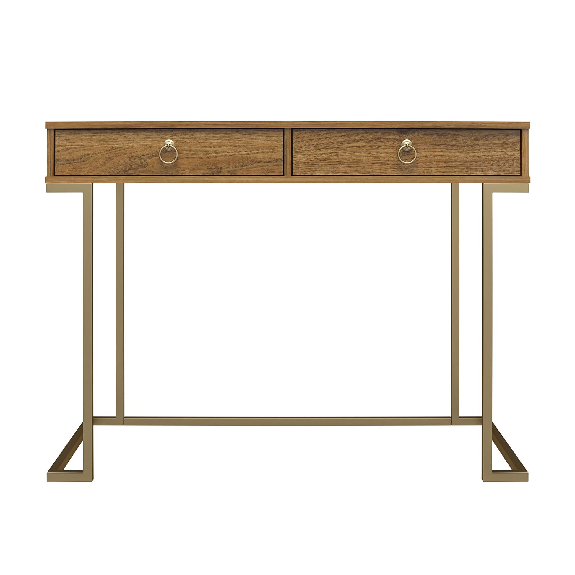 Olten Computer Desk with 2 Drawers and Wireless Charging Spot - Walnut