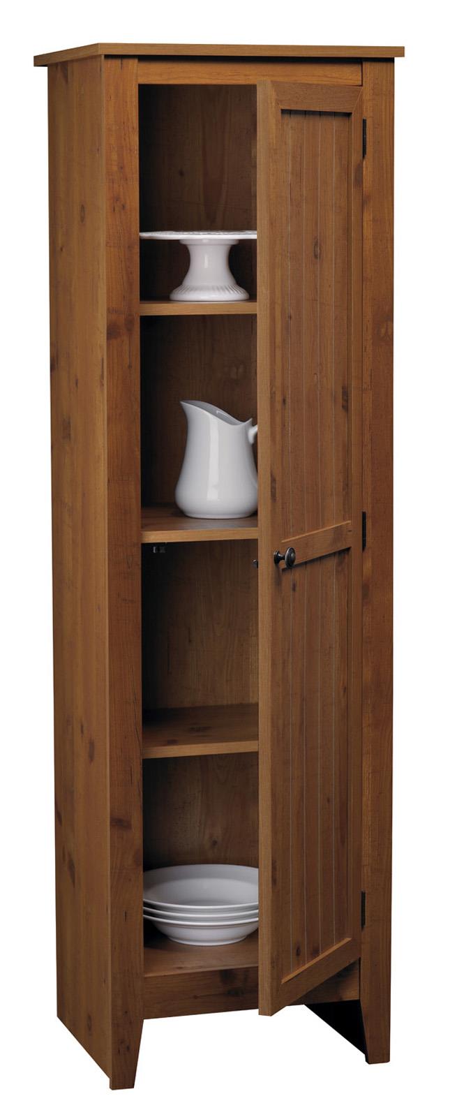 Milford 60 Inch Single Door Storage Pantry Cabinet with 4 Shelves - Old Fashion Pine
