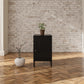 Shadwick Closed Door Metal Locker End Table with 2 Shelves - Black