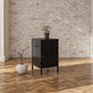 Shadwick Closed Door Metal Locker End Table with 2 Shelves - Black