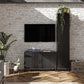 Shadwick Single Closed Door Metal Locker Storage Cabinet with 4 Shelves - Black