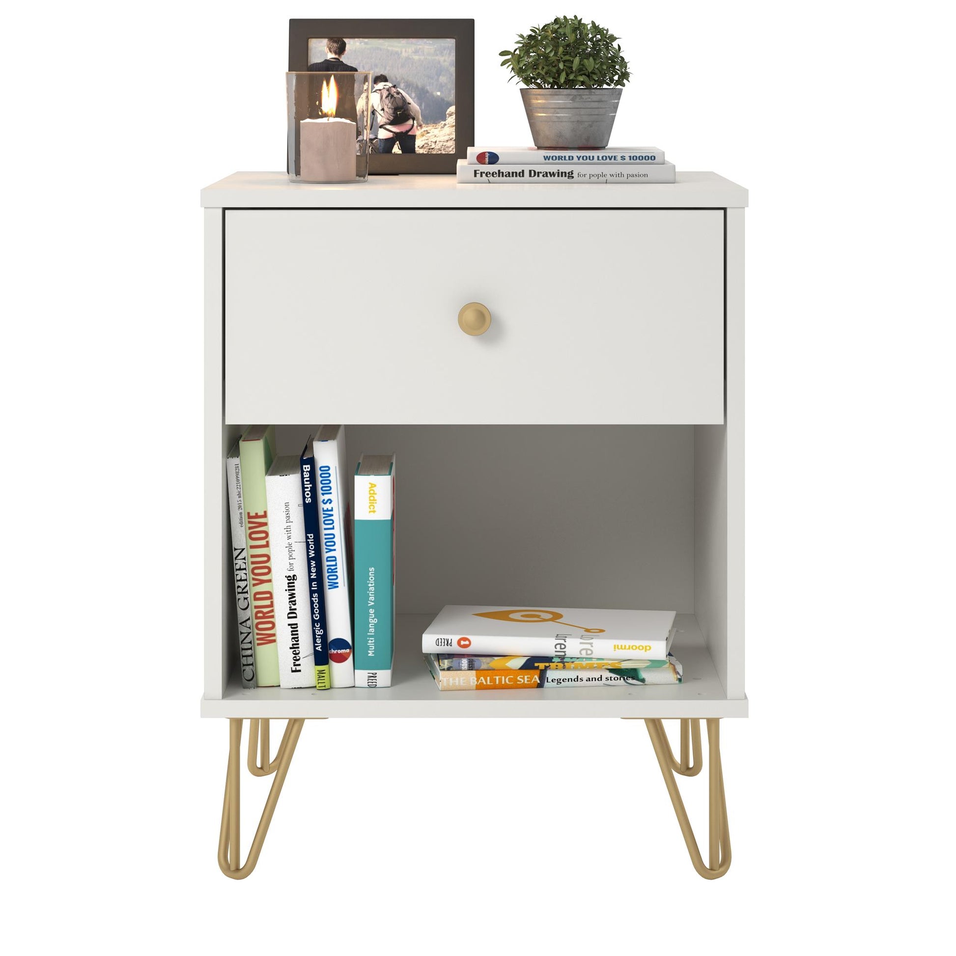 Finley Nightstand, White - White