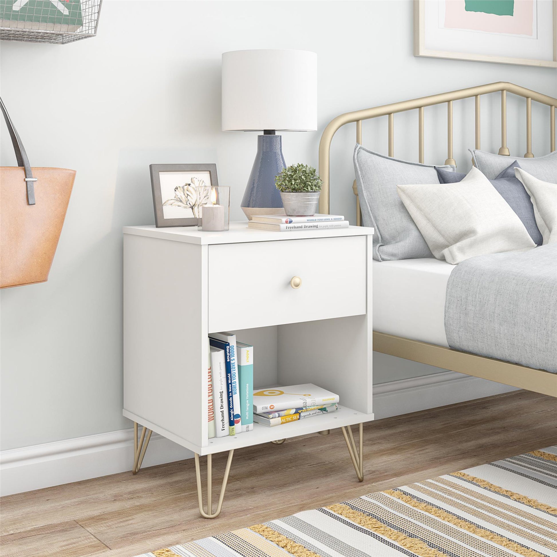 Finley Nightstand, White - White