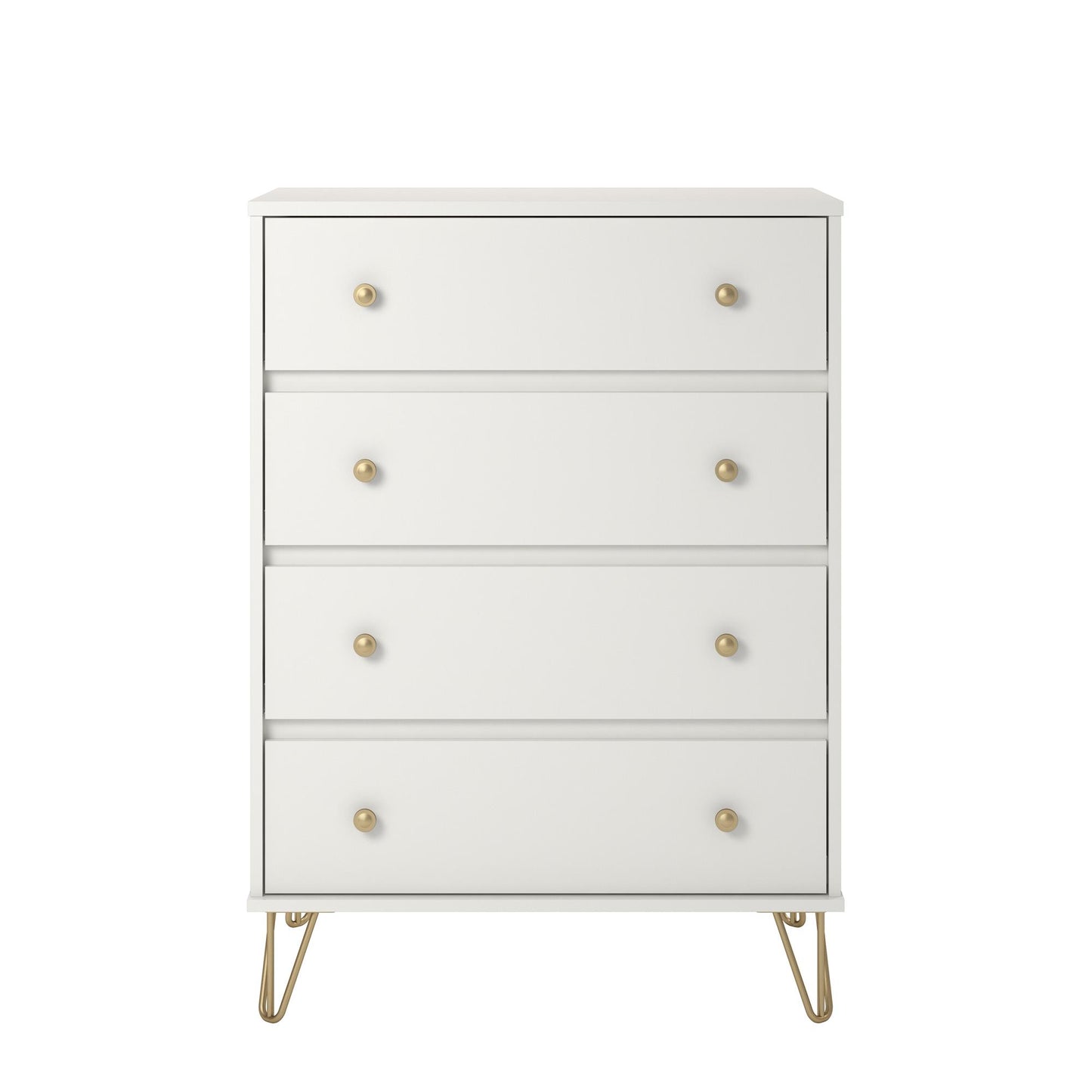 Finley 4 Drawer Dresser, White - White