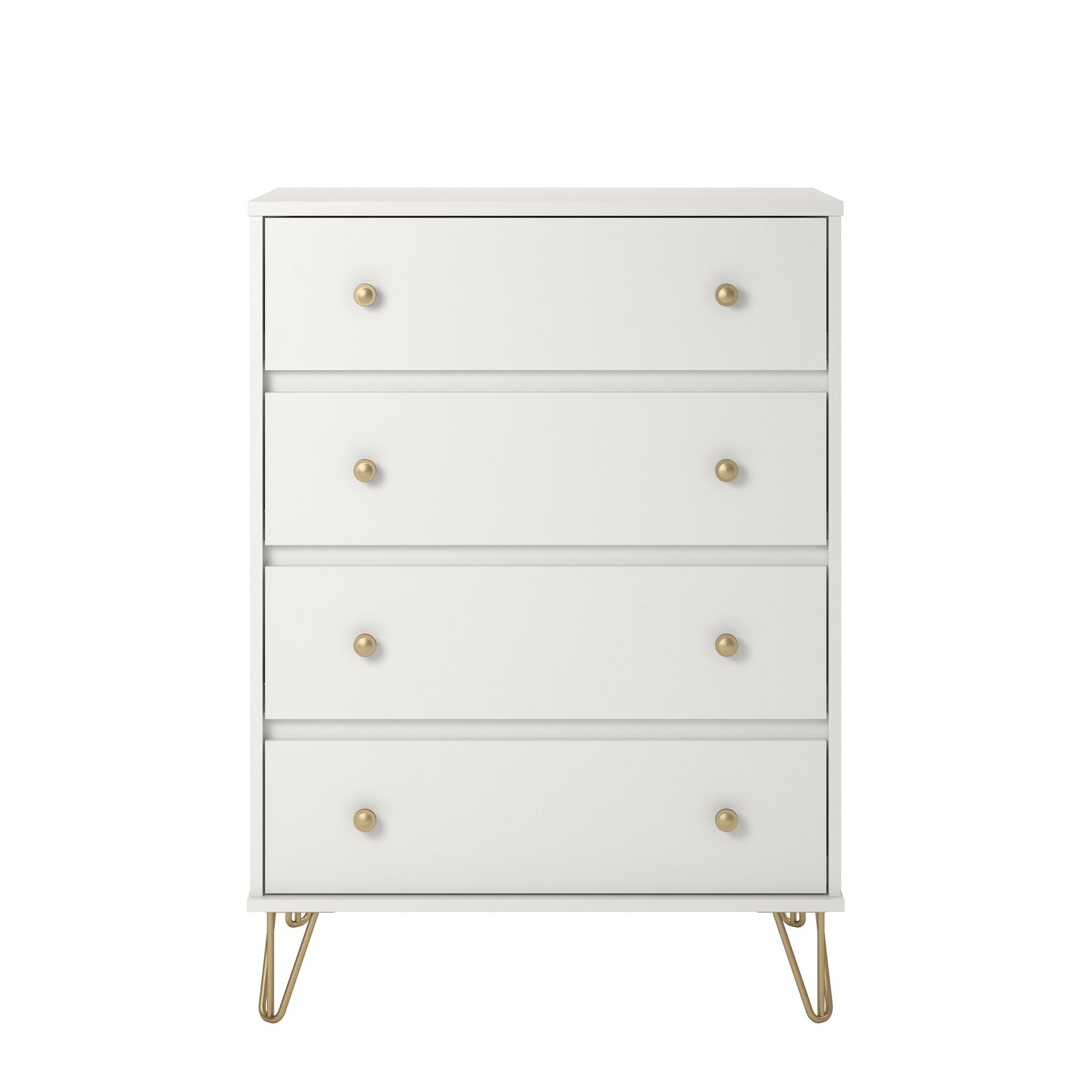 Finley 4 Drawer Dresser, White - White