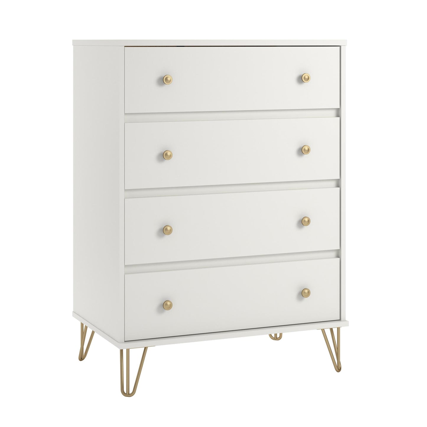 Finley 4 Drawer Dresser, White - White