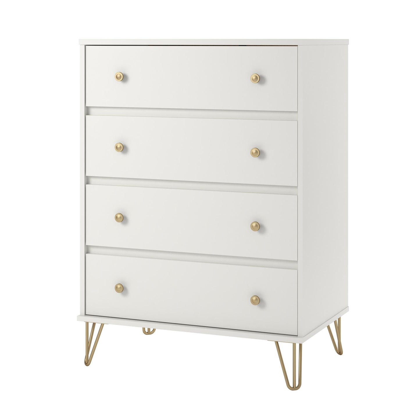 Finley 4 Drawer Dresser, White - White