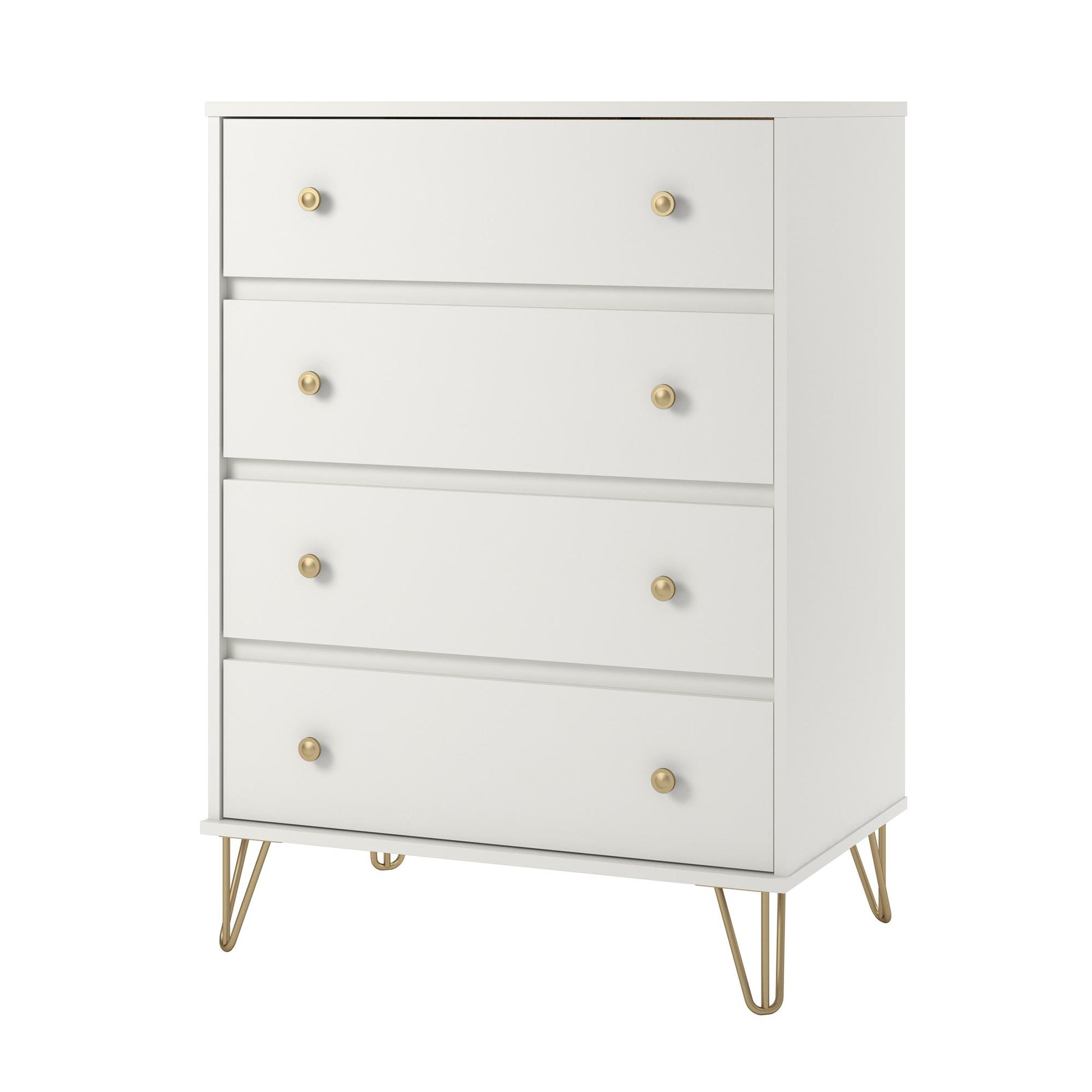 Finley 4 Drawer Dresser, White - White