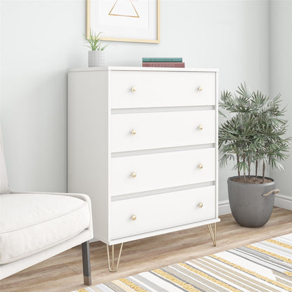 Finley 4 Drawer Dresser, White - White