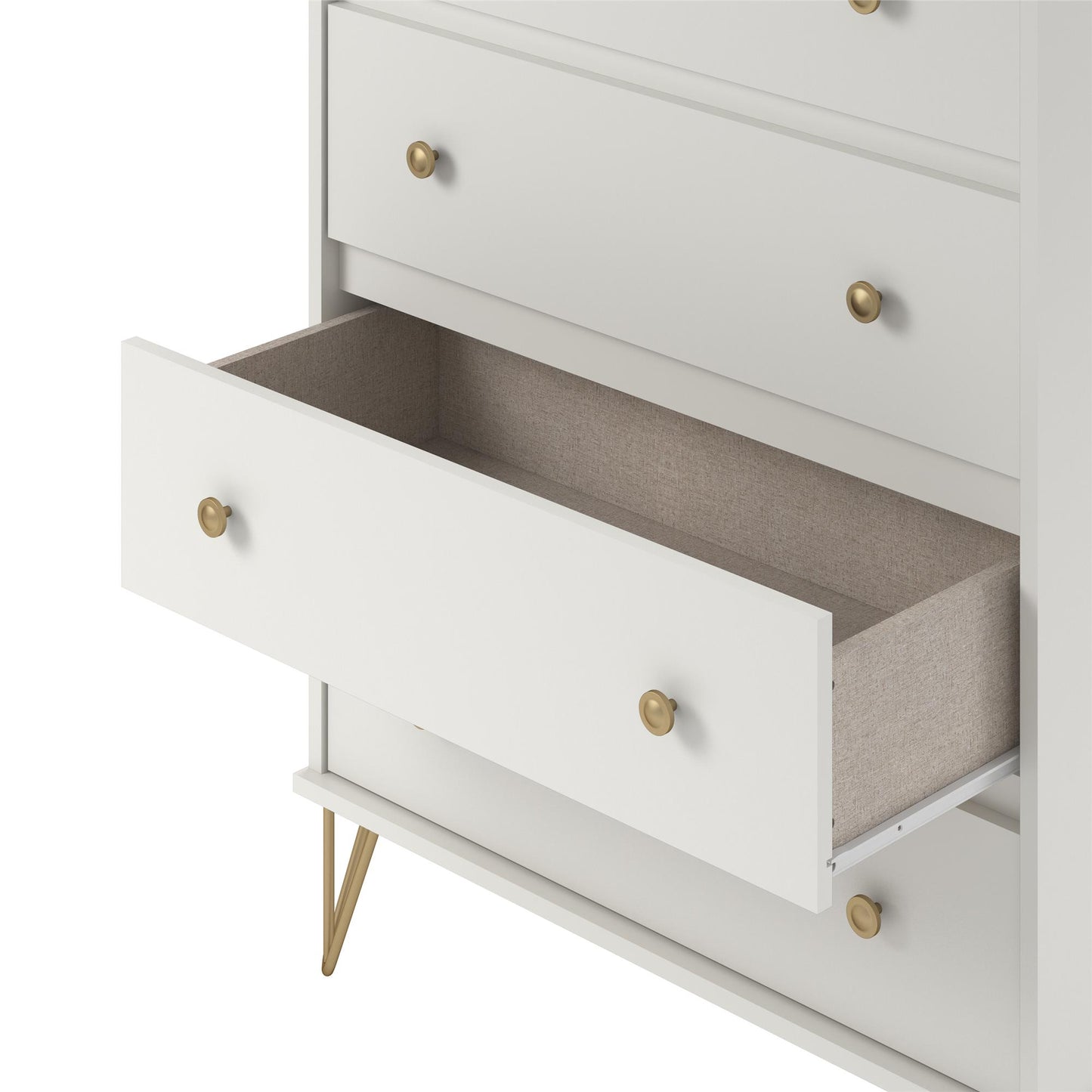 Finley 4 Drawer Dresser, White - White