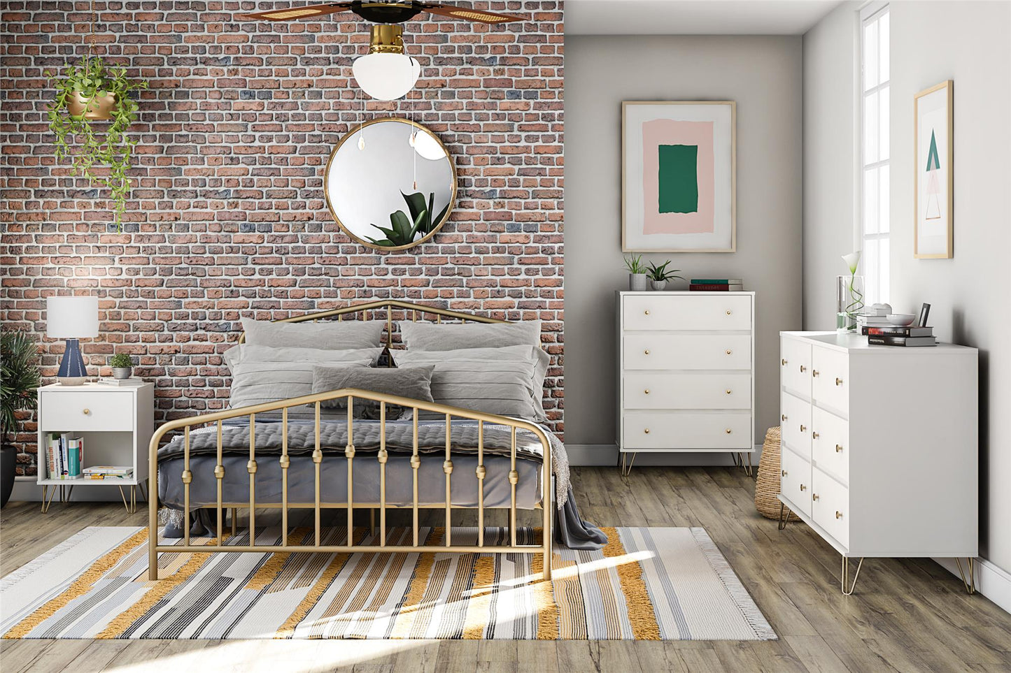 Finley 4 Drawer Dresser, White - White