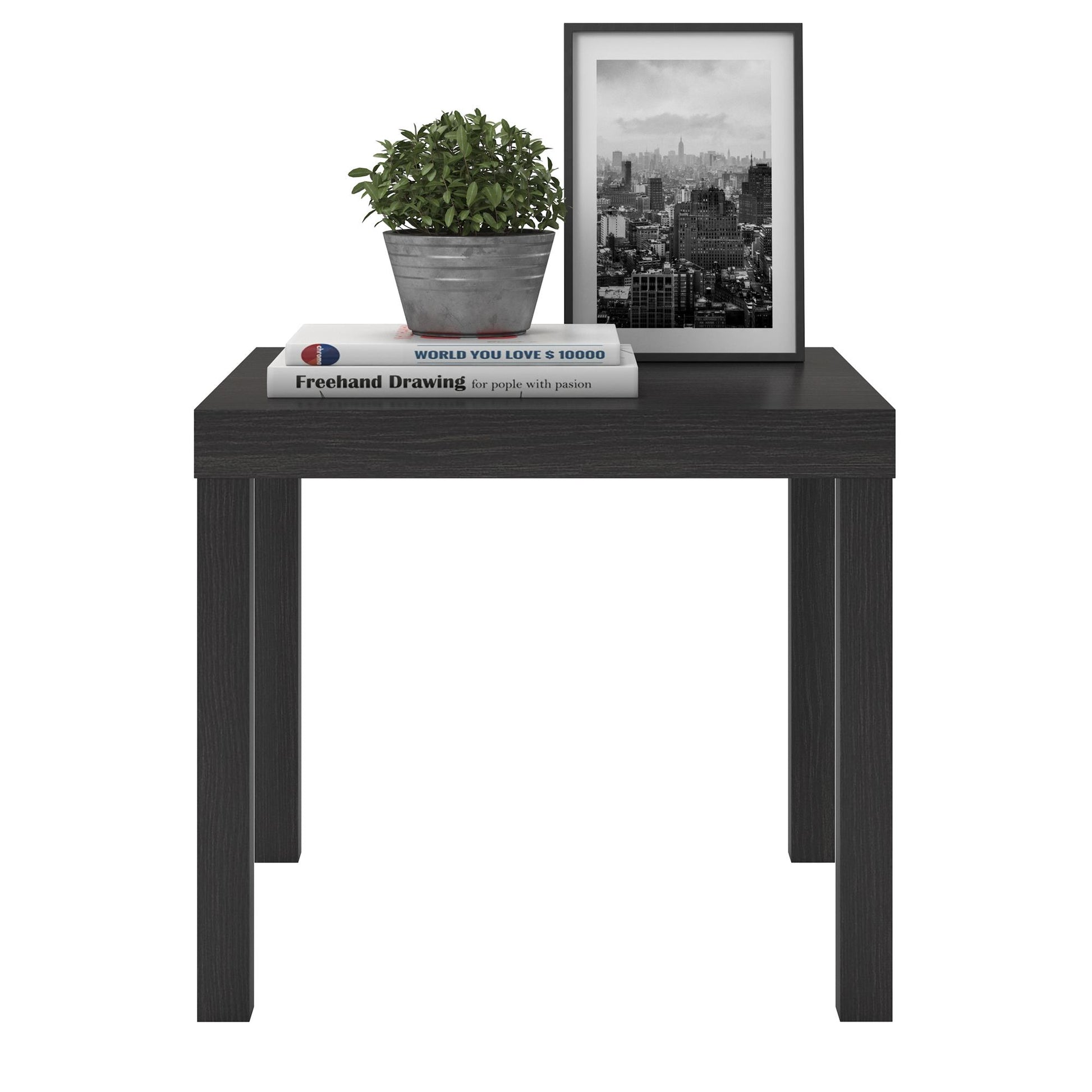 Parsons Hollow Core End Table with Large Top - Espresso