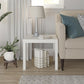 Parsons End Table, White - White
