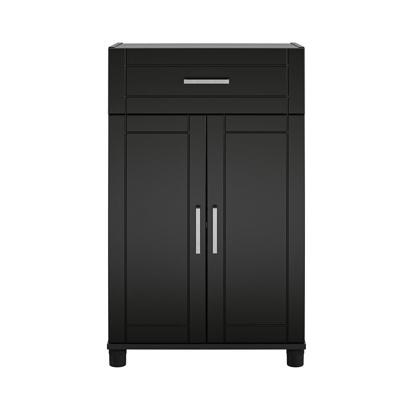 Callahan 24 Inch 1 Drawer and 2 Door Base Storage Cabinet - Black