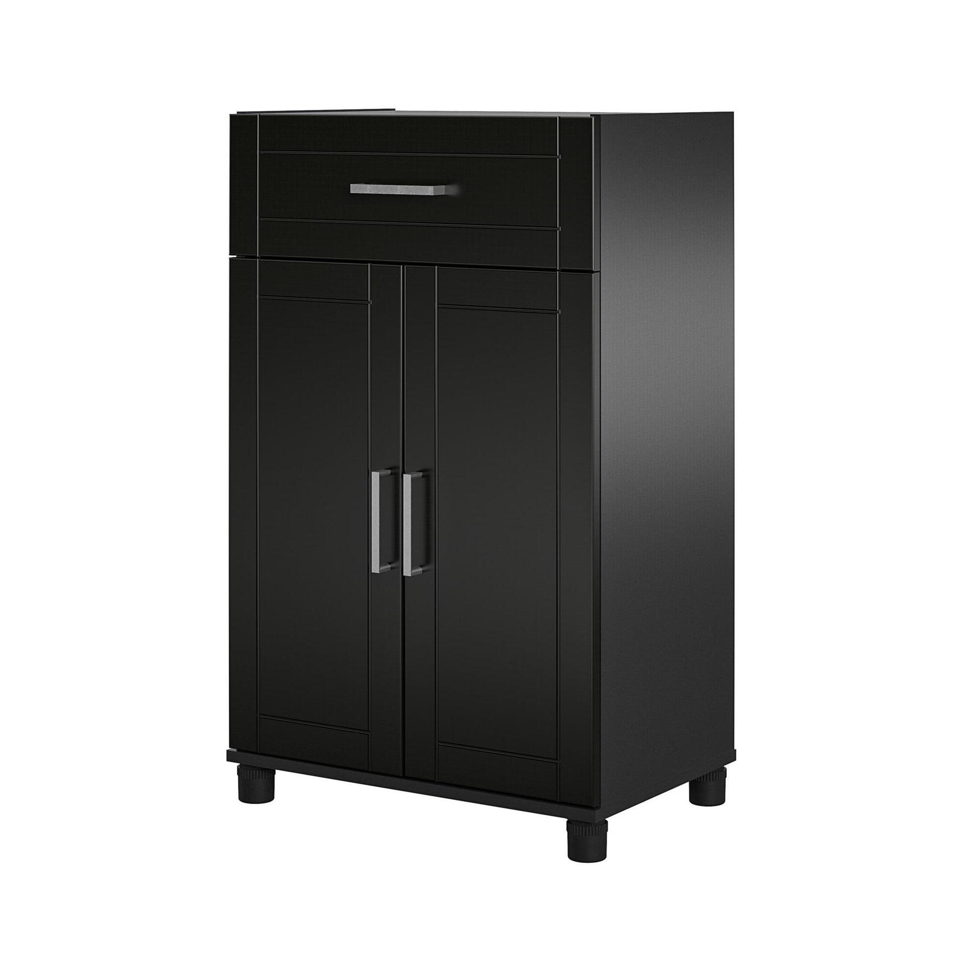 Callahan 24 Inch 1 Drawer and 2 Door Base Storage Cabinet - Black