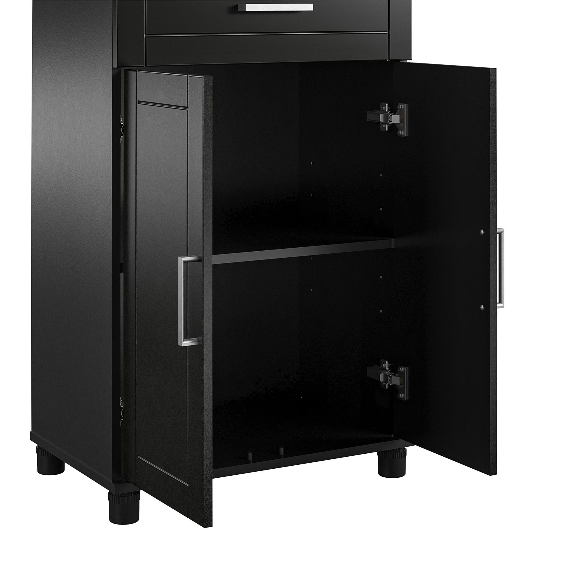 Callahan 24 Inch 1 Drawer and 2 Door Base Storage Cabinet - Black