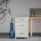 Callahan 24 Inch 3 Drawer Base Cabinet with Adjustable Leg Levelers - White