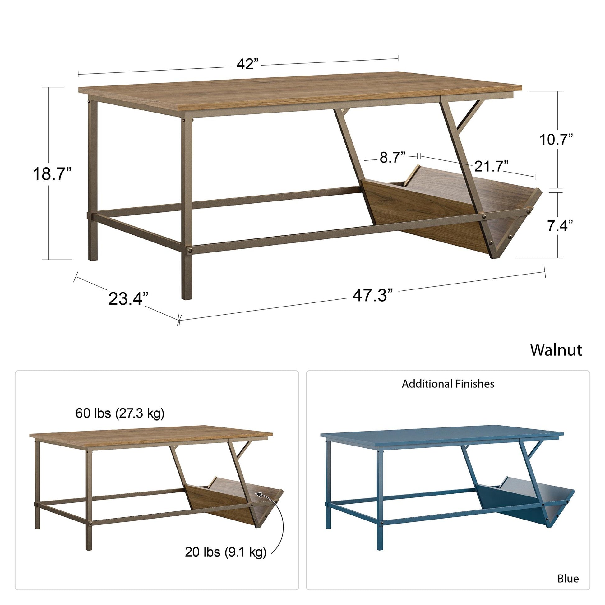 Regal Coffee Table, Walnut - Walnut