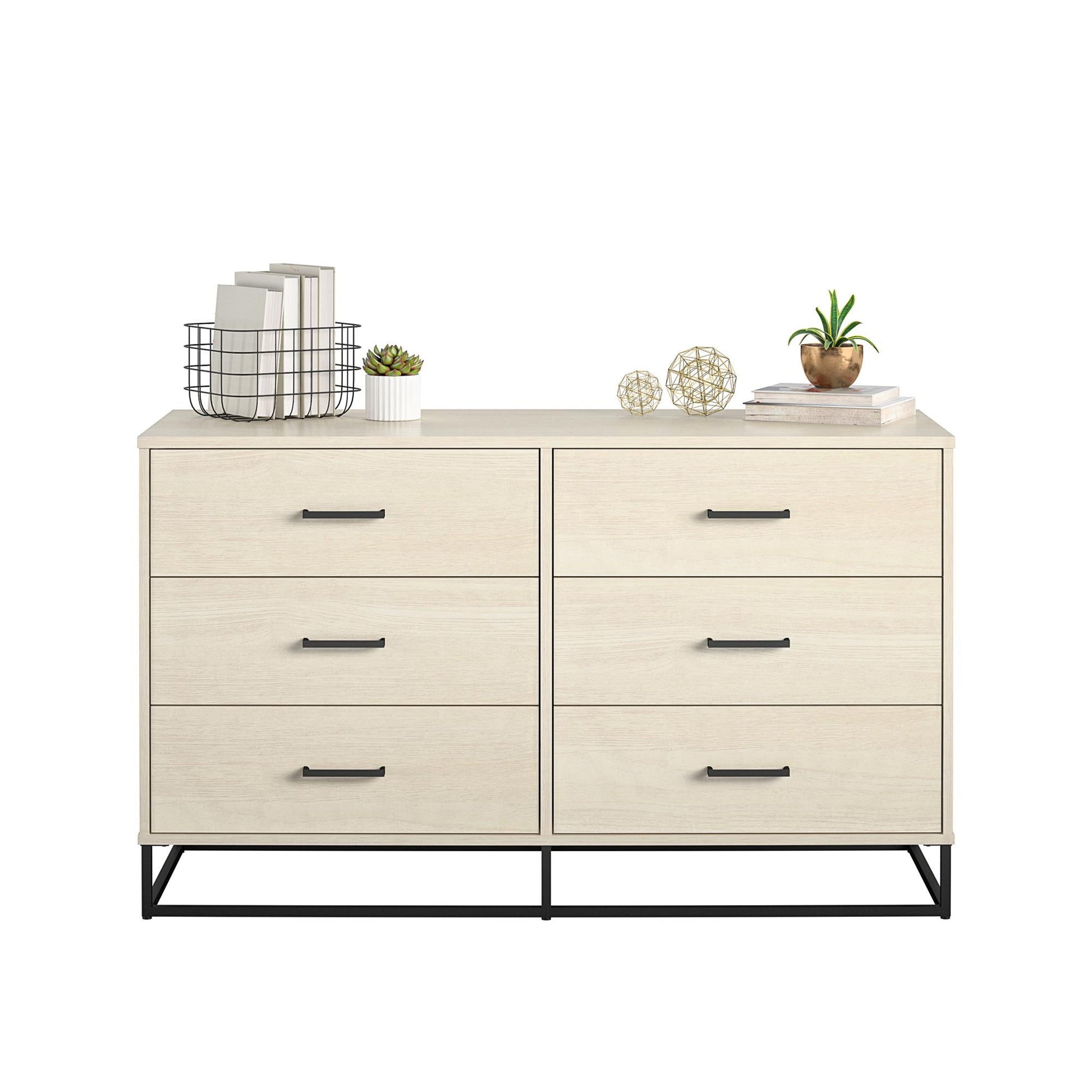 Kelly 6 Drawer Dresser, Ivory Oak - Ivory Oak