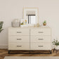 Kelly 6 Drawer Dresser, Ivory Oak - Ivory Oak