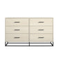 Kelly 6 Drawer Dresser, Ivory Oak - Ivory Oak