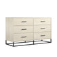 Kelly 6 Drawer Dresser, Ivory Oak - Ivory Oak