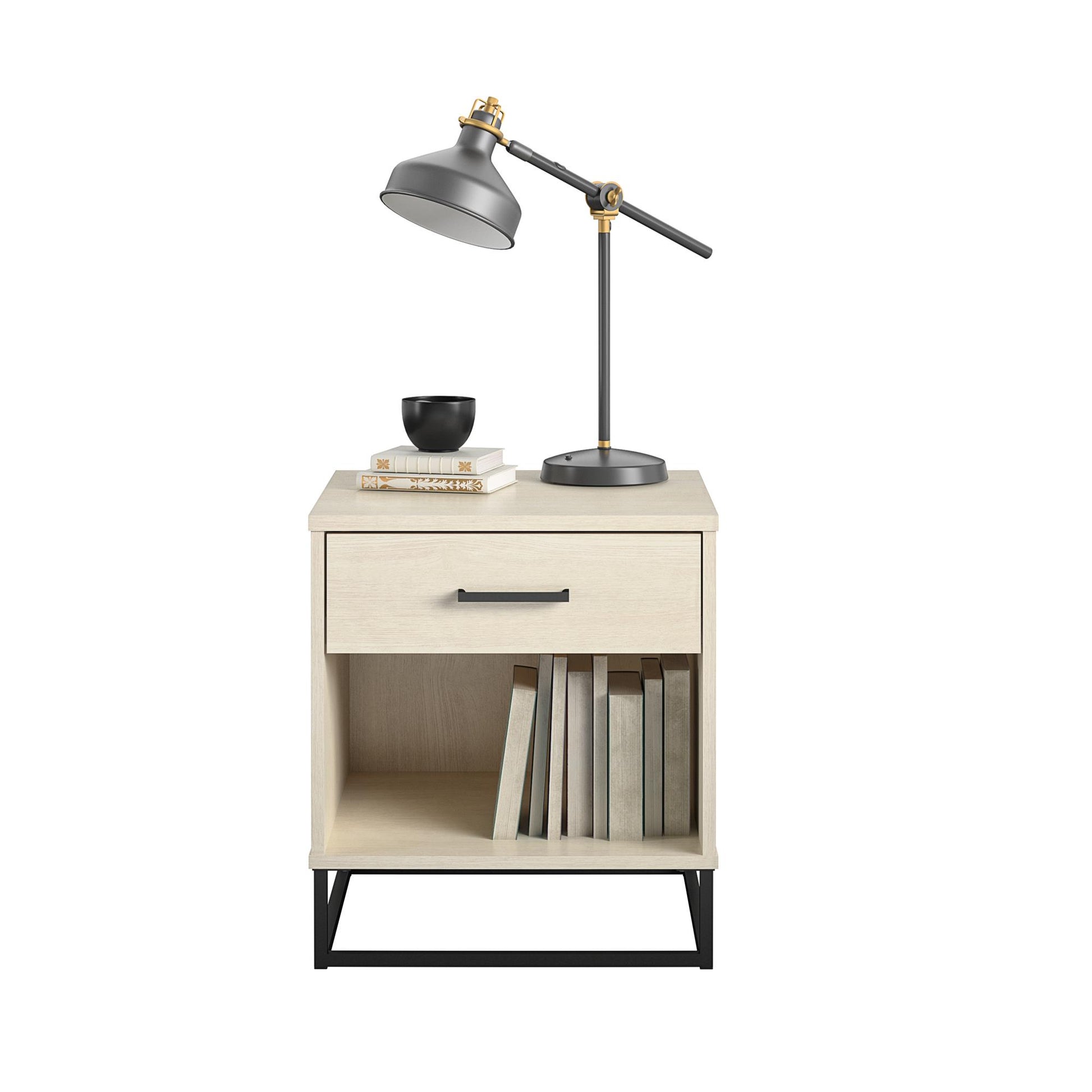 Kelly Nightstand, Ivory Oak - Ivory Oak