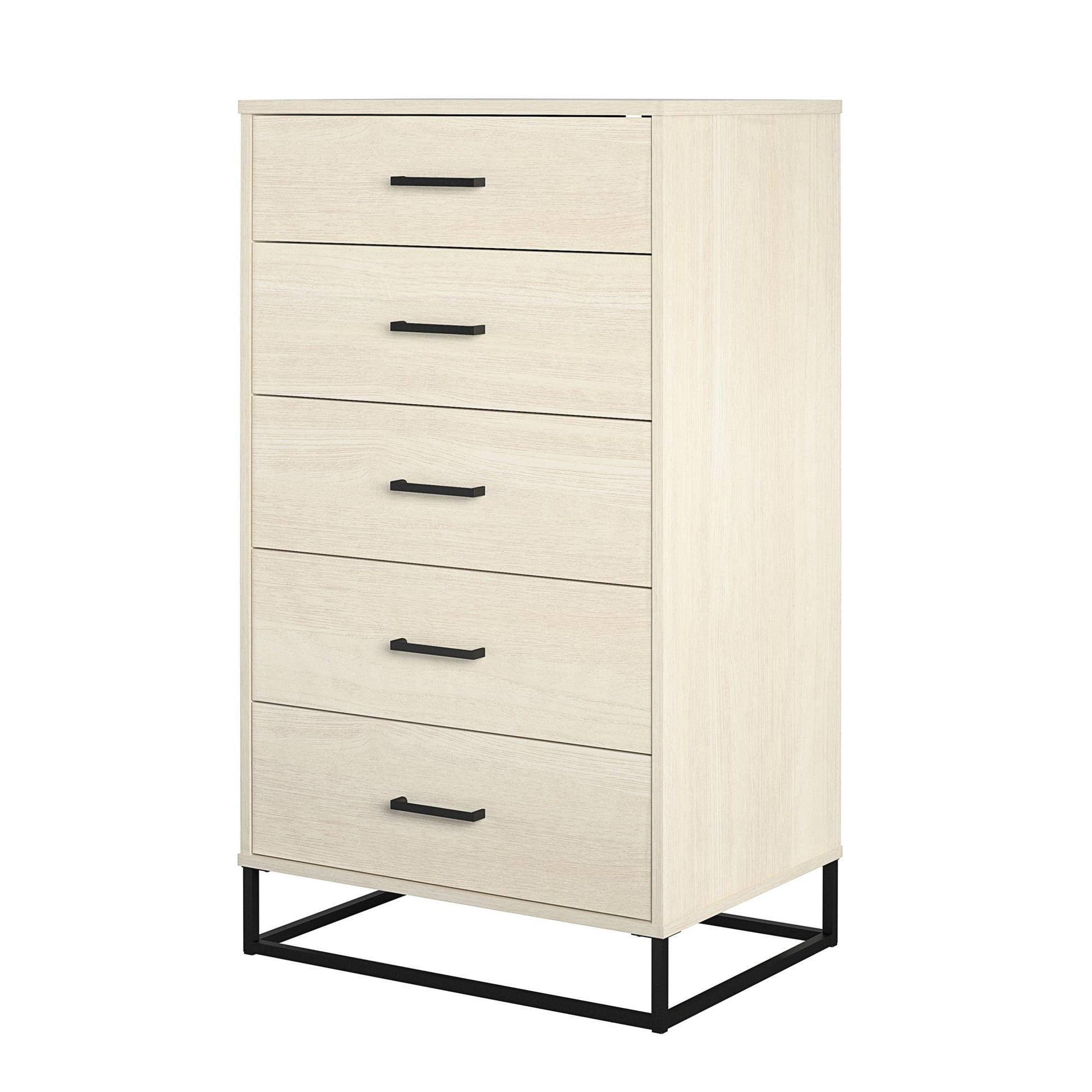 Kelly 5 Drawer Dresser, Ivory Oak - Ivory Oak