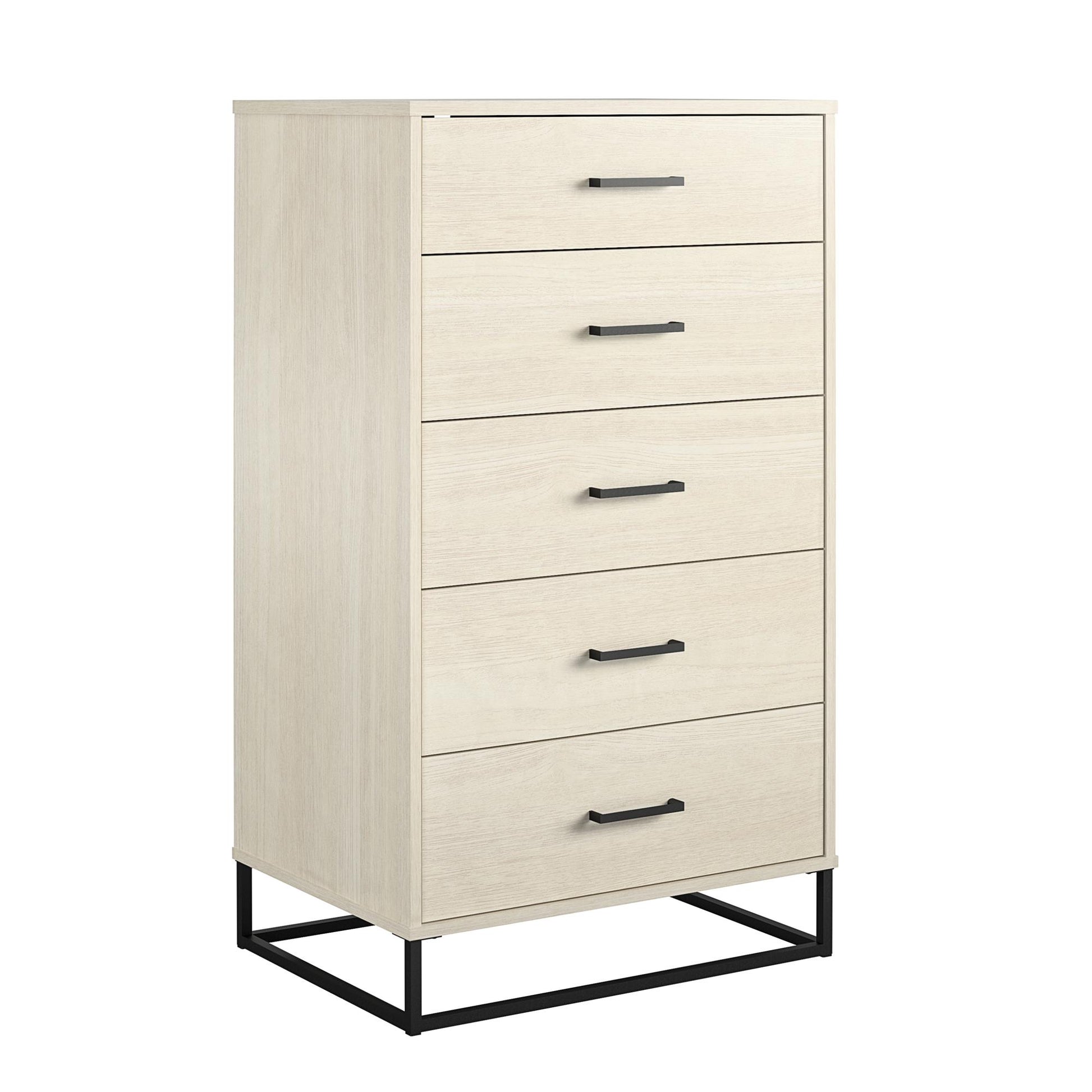 Kelly 5 Drawer Dresser, Ivory Oak - Ivory Oak