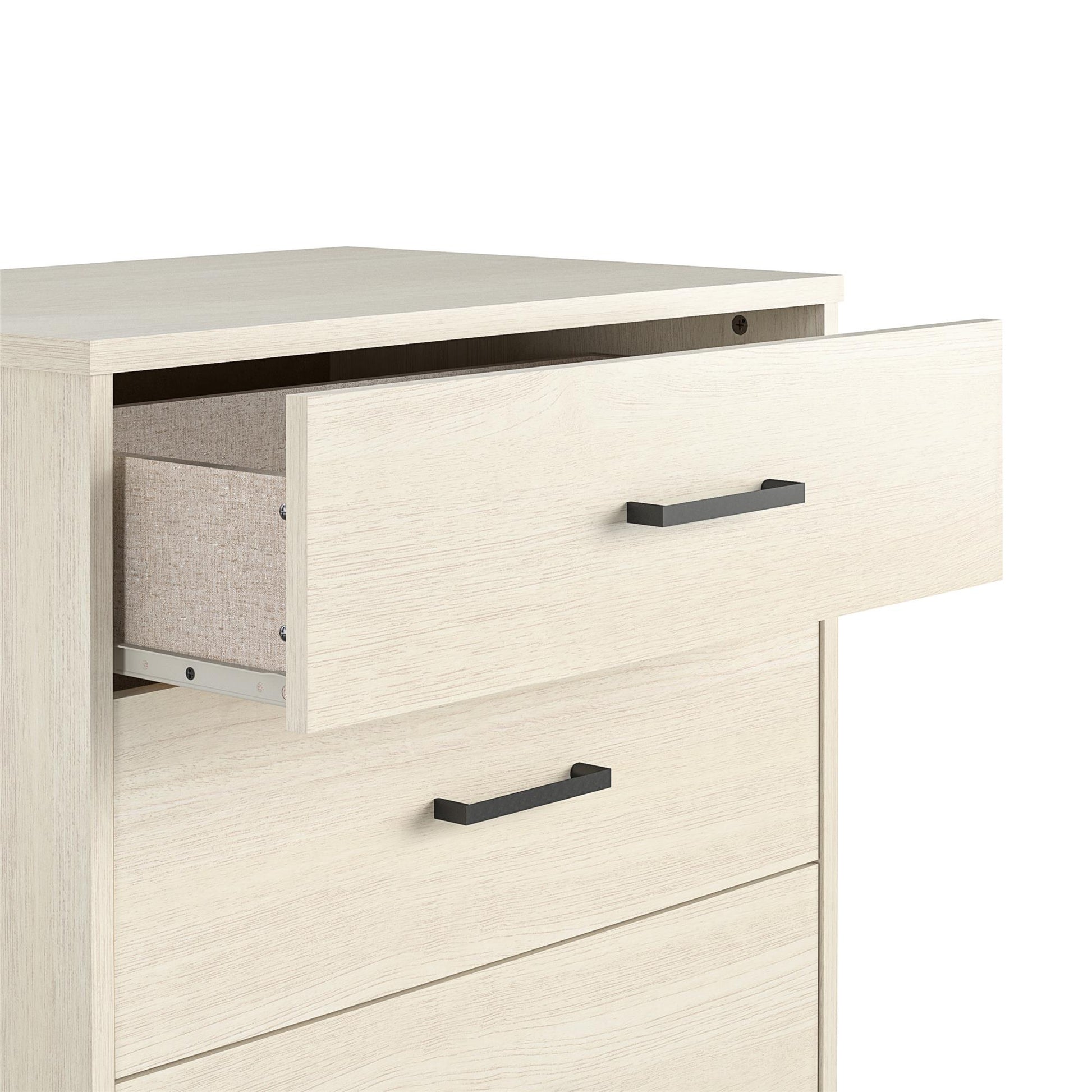 Kelly 5 Drawer Dresser, Ivory Oak - Ivory Oak