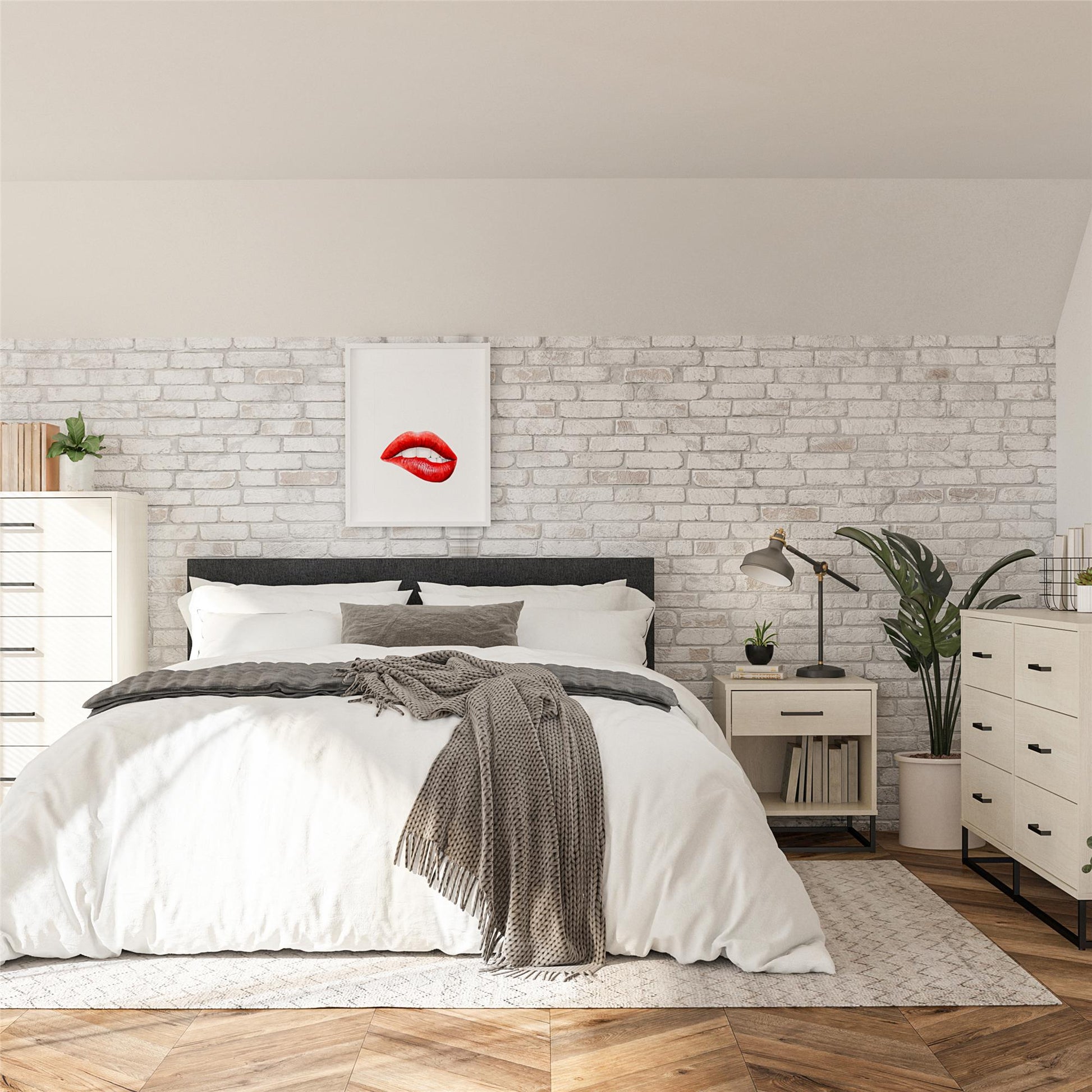 Kelly Nightstand, Ivory Oak - Ivory Oak