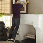 2 Step Steel Folding Step Stool with Slip-Resistant Treads - Platinum/Black - 1-Pack