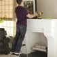 2 Step Steel Folding Step Stool with Slip-Resistant Treads - Platinum/Black - 1-Pack