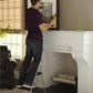 2 Step Steel Folding Step Stool with Slip-Resistant Treads - Platinum/Black - 1-Pack