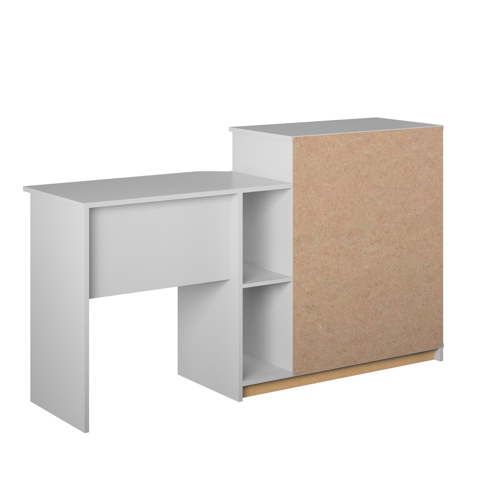 Rebel 3 in 1 Media Dresser with Side Storage and Desk - Dove Gray
