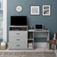 Rebel 3 in 1 Media Dresser with Side Storage and Desk - Dove Gray