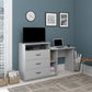 Rebel 3 in 1 Media Dresser with Side Storage and Desk - Black Oak