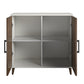 Modern Accent Cabinet with 2 Doors and 4 Storage Shelves - White