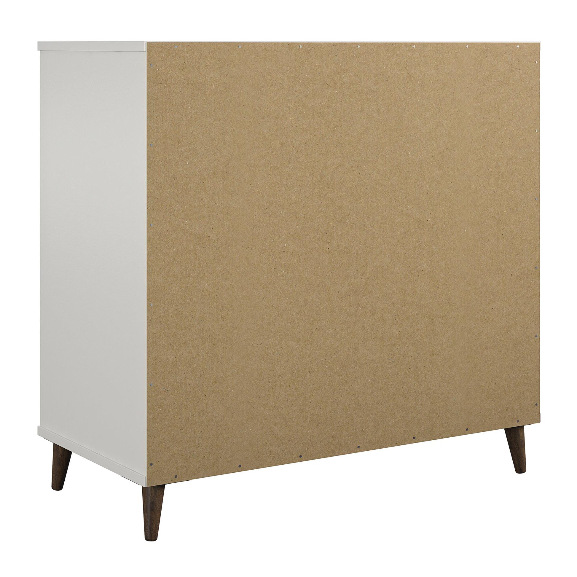 Modern Accent Cabinet with 2 Doors and 4 Storage Shelves - White