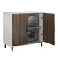 Modern Accent Cabinet with 2 Doors and 4 Storage Shelves - White
