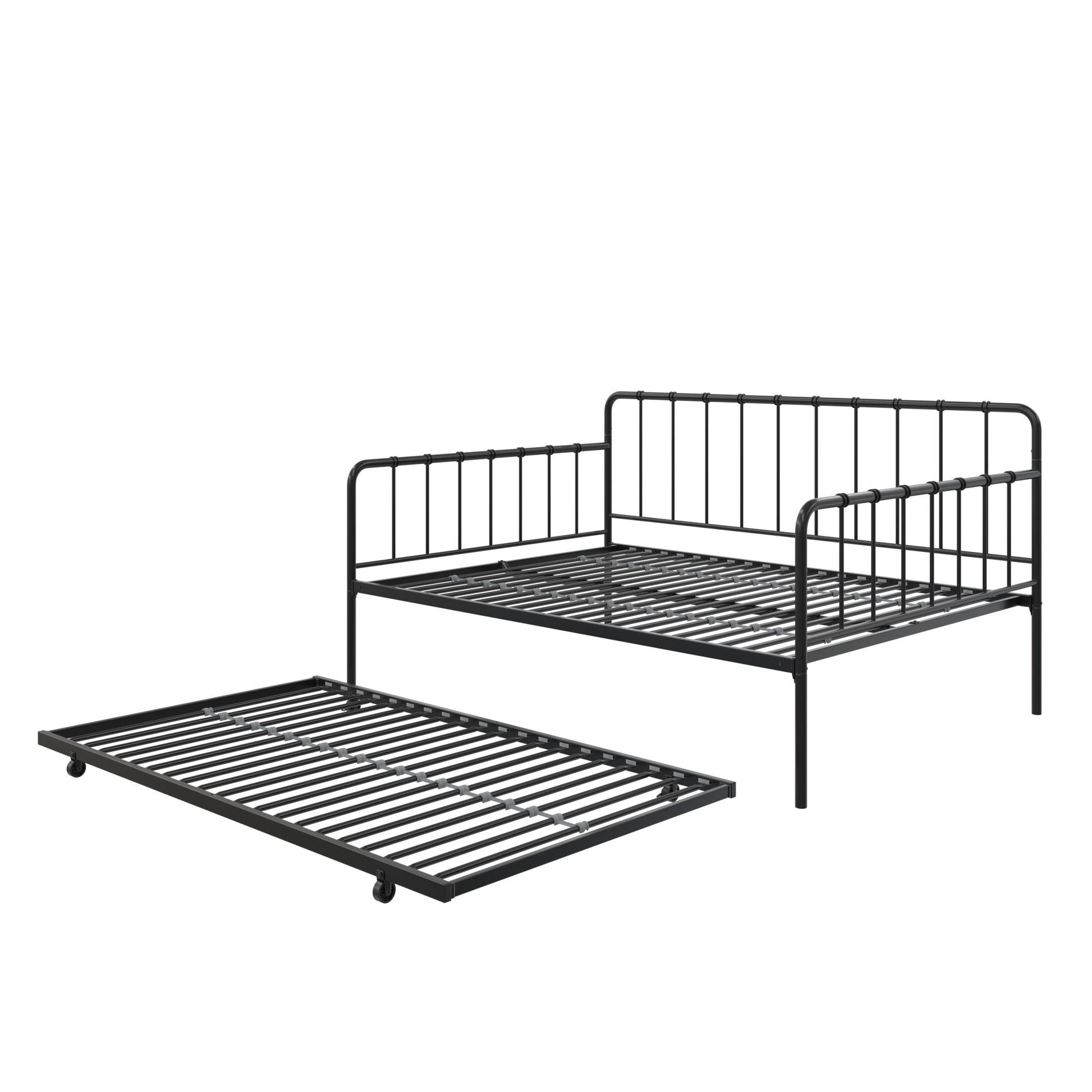 Aaron Metal Twin Daybed and Twin Trundle Set - Black - Full