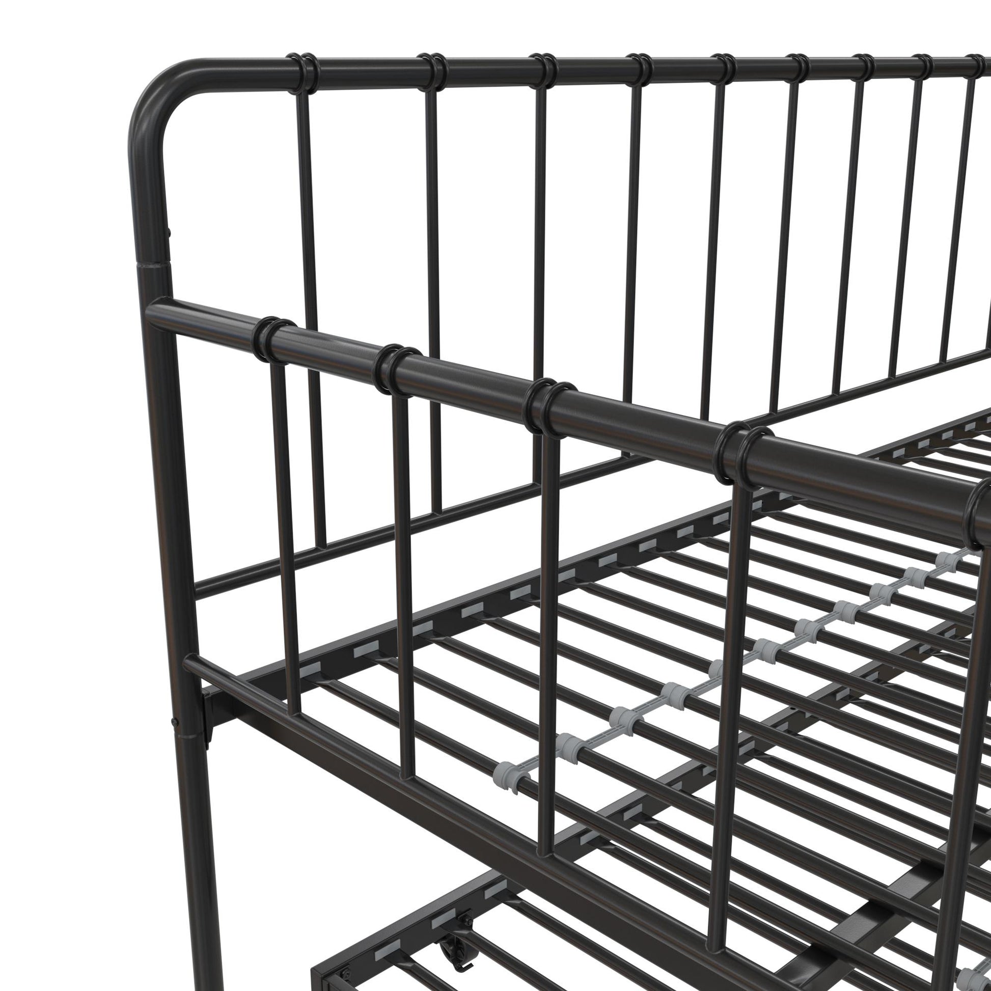 Aaron Metal Twin Daybed and Twin Trundle Set - Black - Full