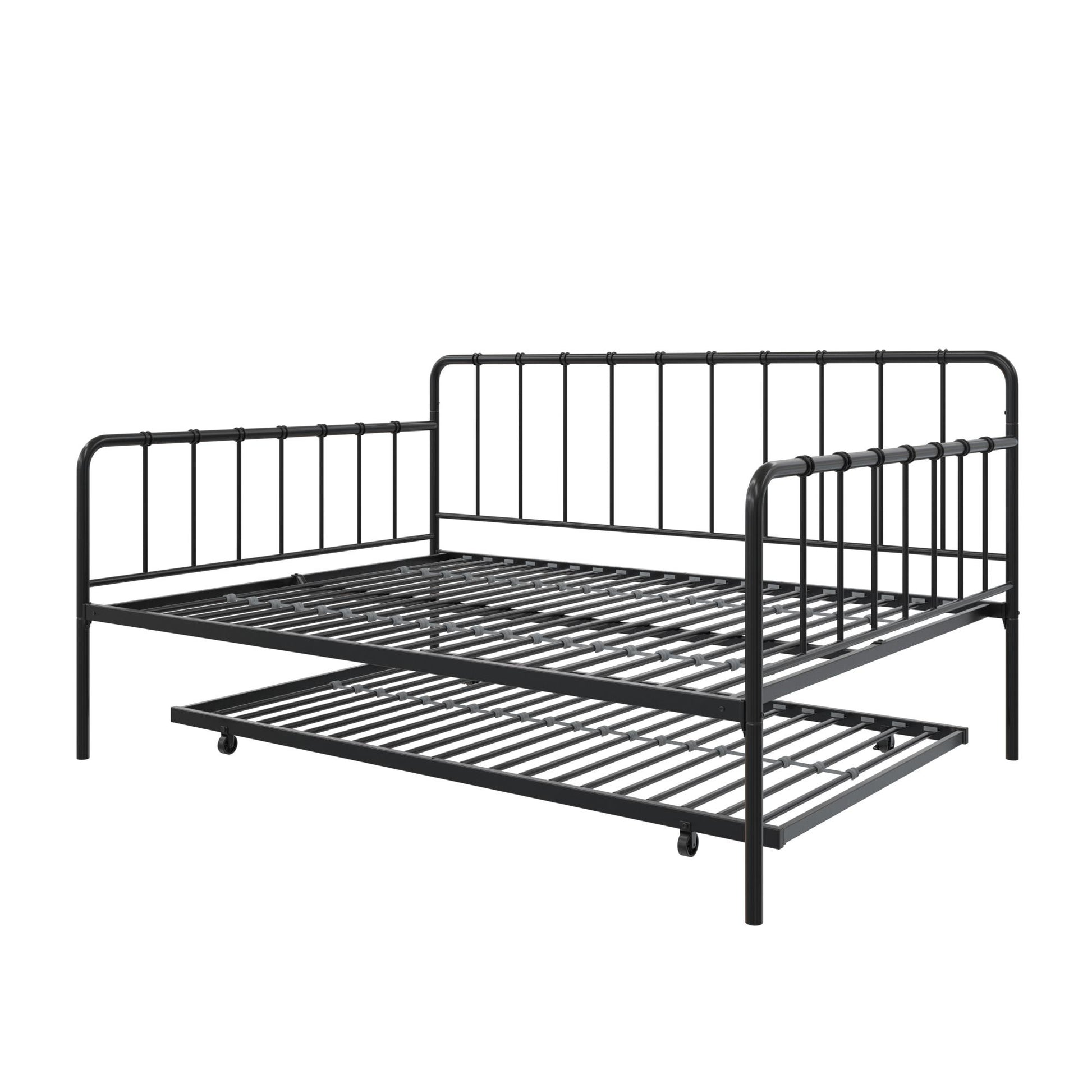 Aaron Metal Twin Daybed and Twin Trundle Set - Black - Full