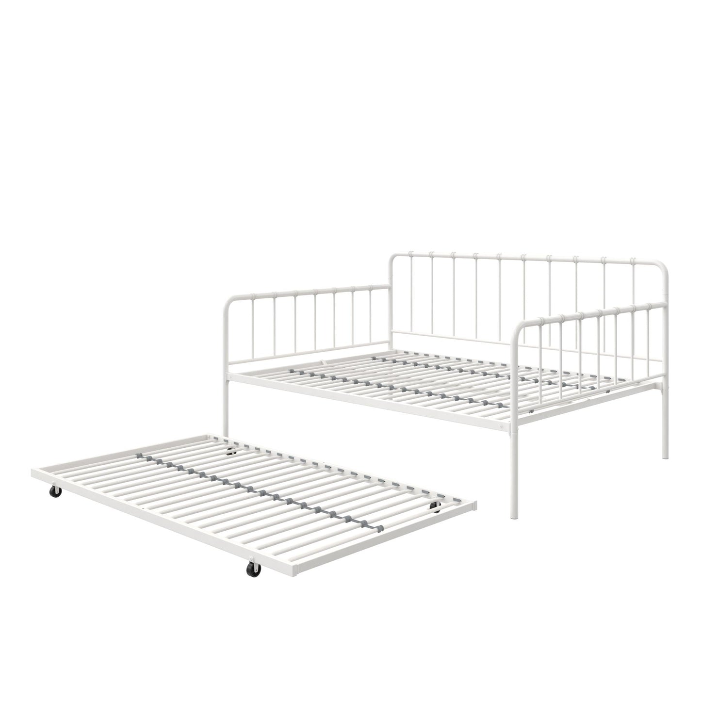 Aaron Metal Twin Daybed and Twin Trundle Set - White - Full