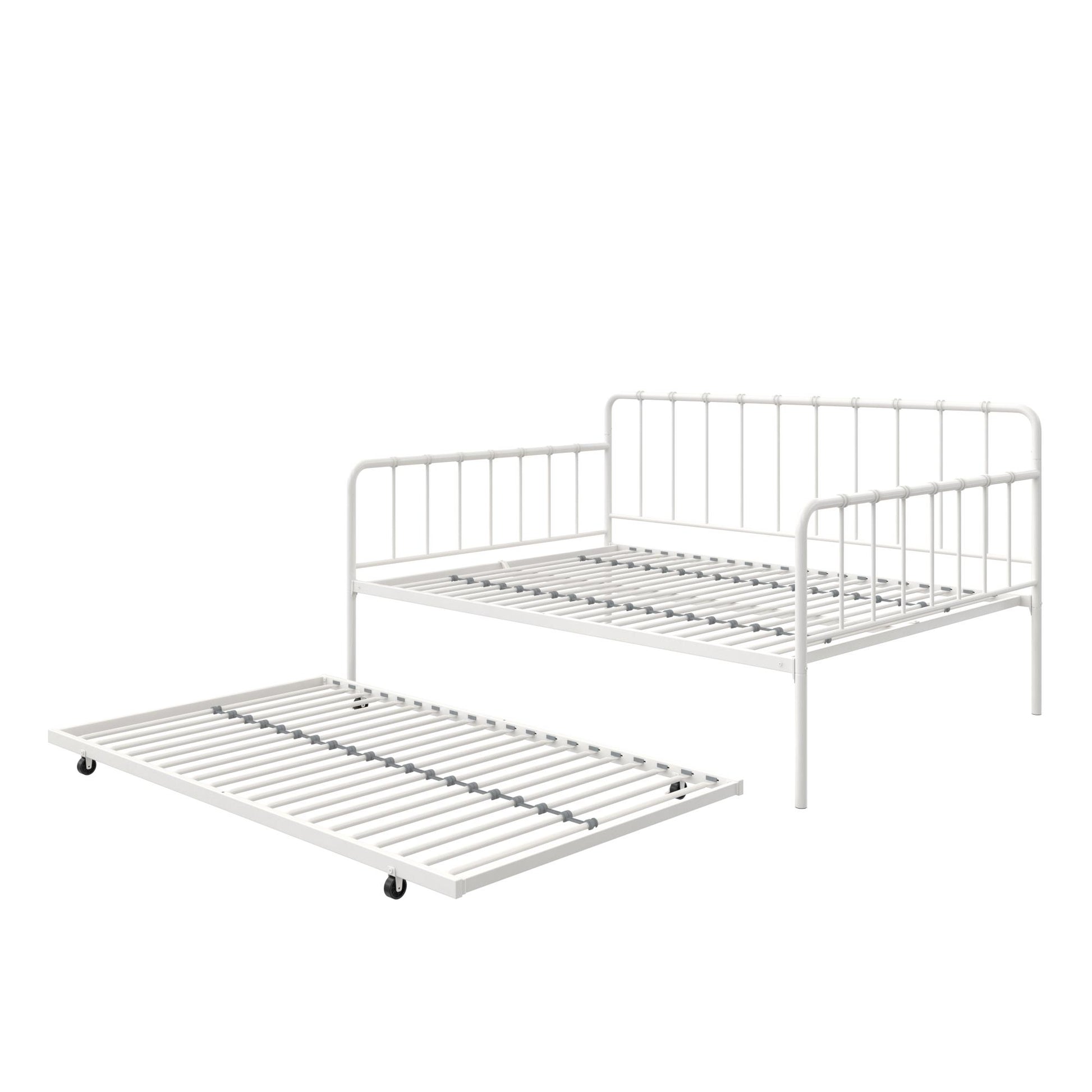Aaron Metal Twin Daybed and Twin Trundle Set - White - Full