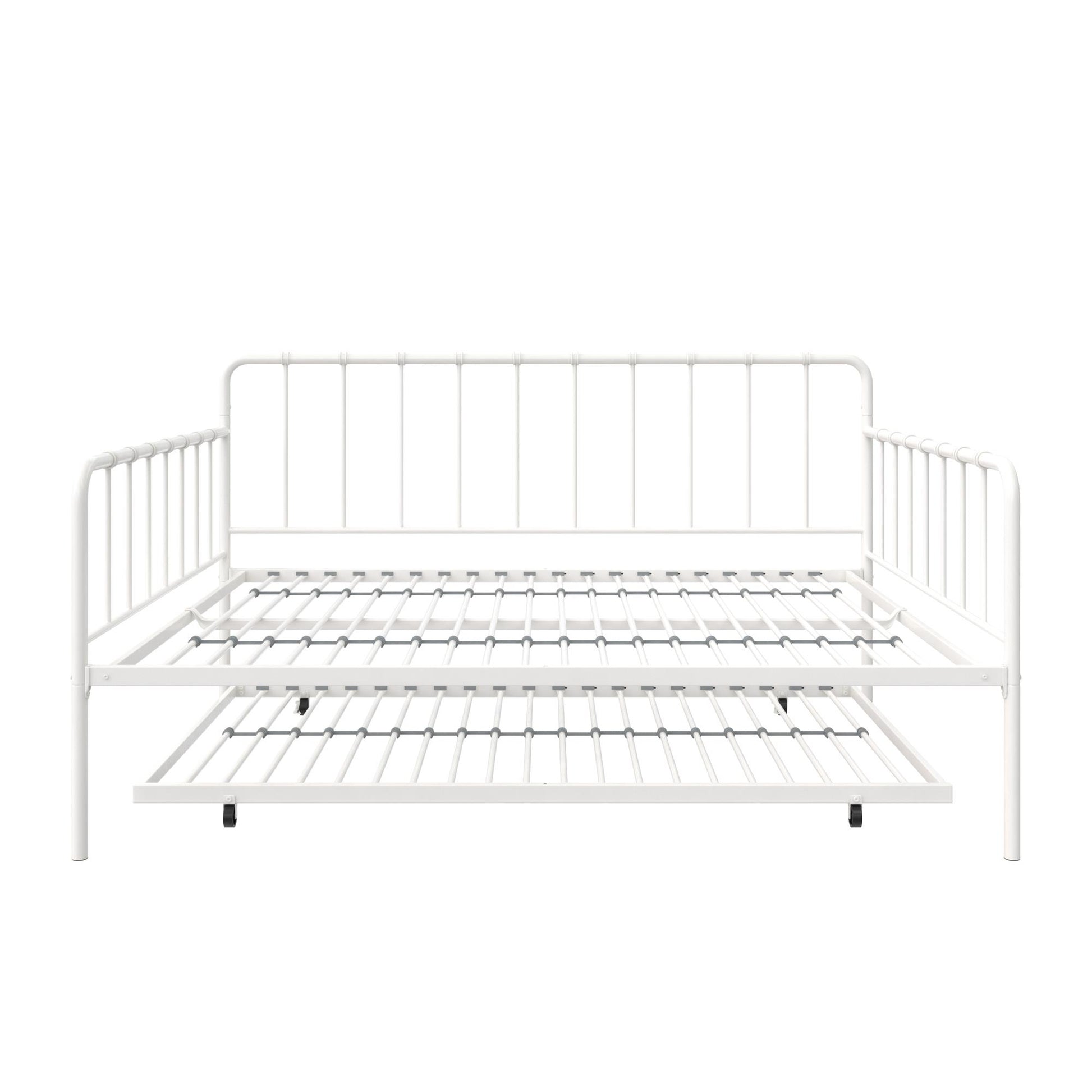 Aaron Metal Twin Daybed and Twin Trundle Set - White - Full