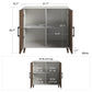 Modern Accent Cabinet with 2 Doors and 4 Storage Shelves - White