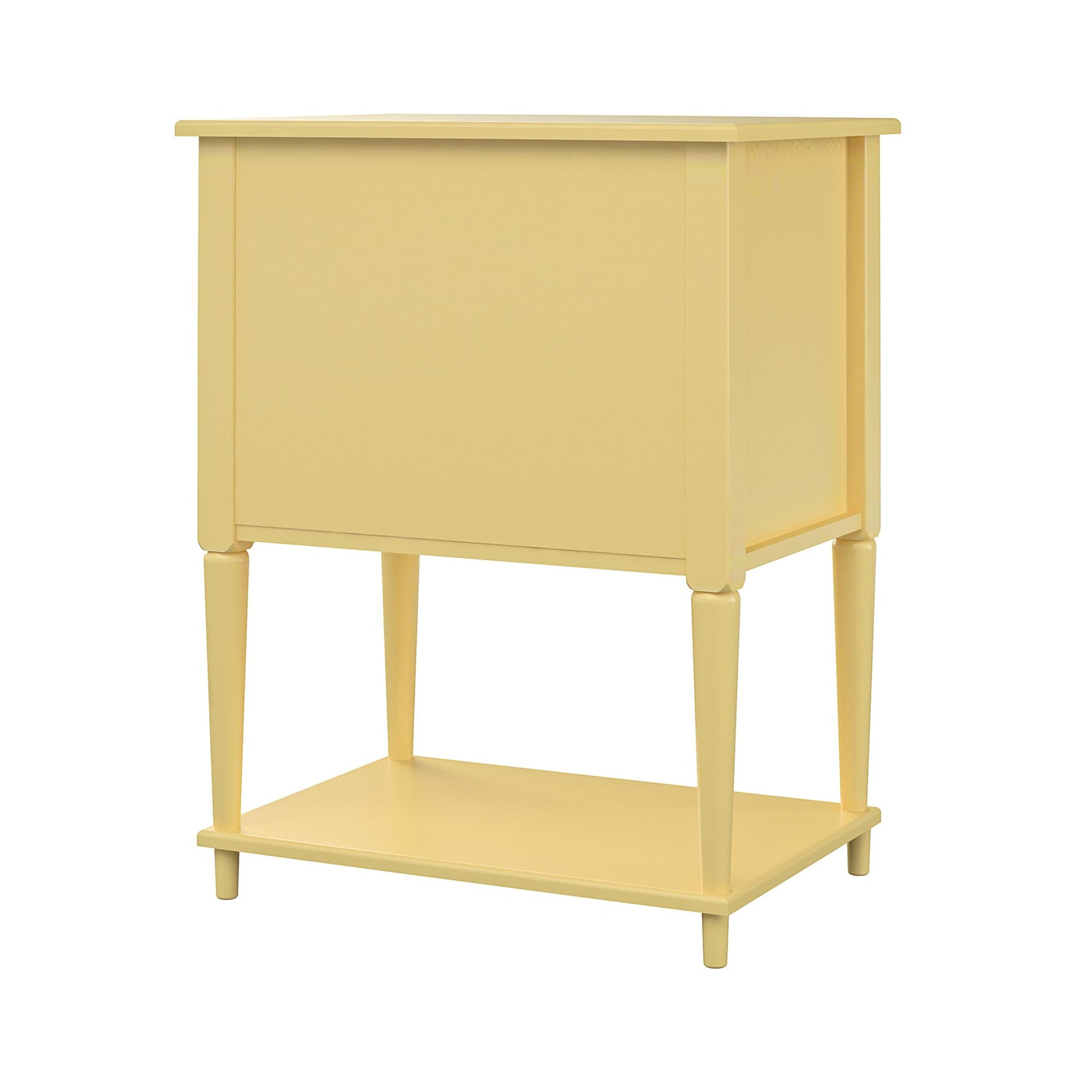 Fairmont Accent Table with 3 Shelves and Mullioned Frame Door - Yellow